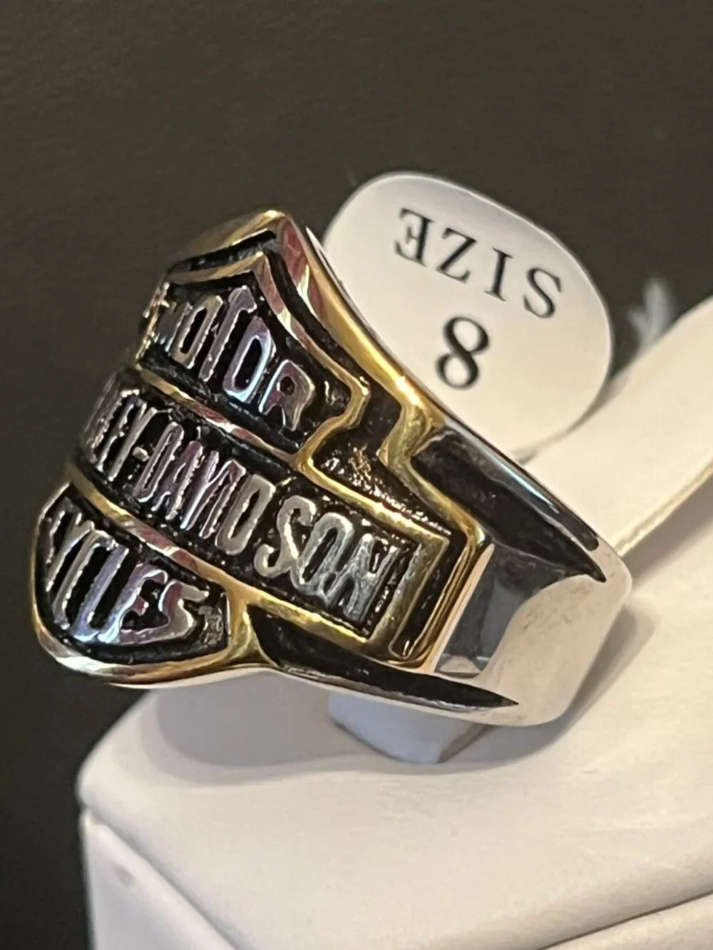 2-Tone Harley-Davidson Bar and Shield Ring Size 9, 12 (404)